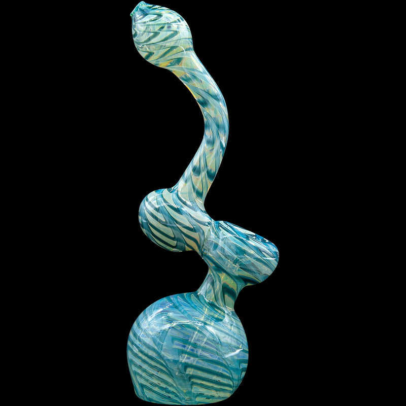 LA Pipes  Bubble Lock Color Raked Sherlock Bubbler Pipe LA Pipes