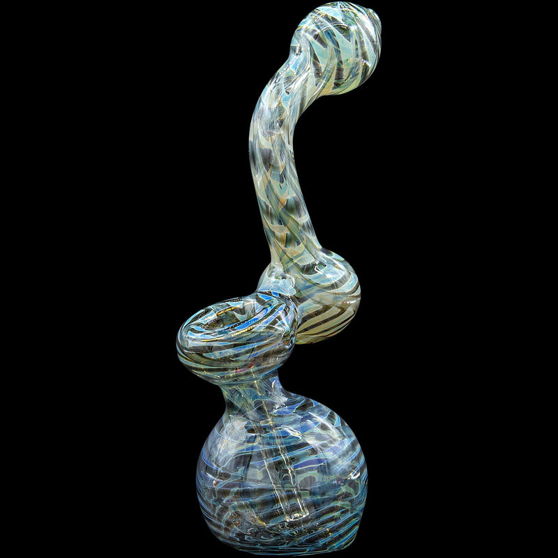 LA Pipes  Bubble Lock Color Raked Sherlock Bubbler Pipe LA Pipes