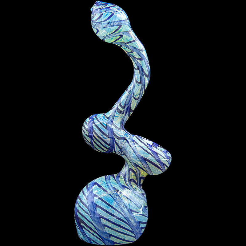 LA Pipes  Bubble Lock Color Raked Sherlock Bubbler Pipe LA Pipes