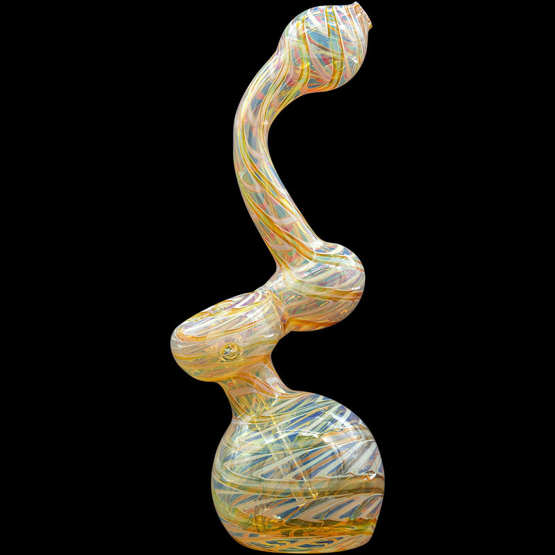 LA Pipes  Bubble Lock Color Raked Sherlock Bubbler Pipe LA Pipes