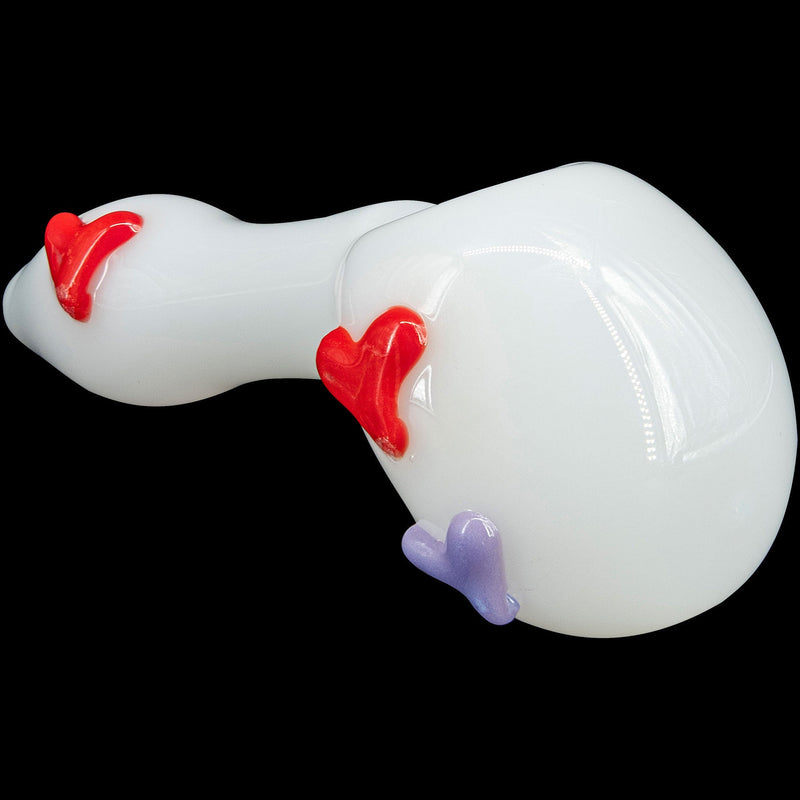 LA Pipes  Drooping Hearts Solid White Drooper Spoon LA Pipes