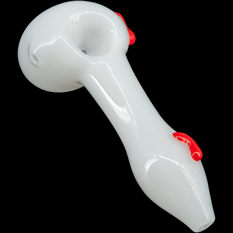 LA Pipes  Drooping Hearts Solid White Drooper Spoon LA Pipes