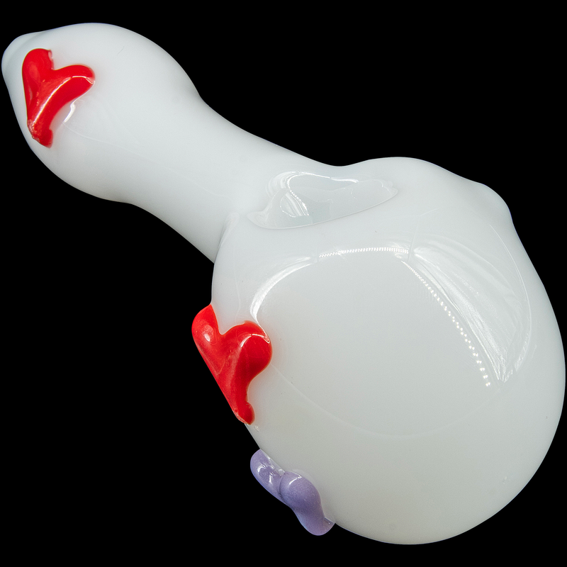 LA Pipes  Drooping Hearts Solid White Drooper Spoon LA Pipes