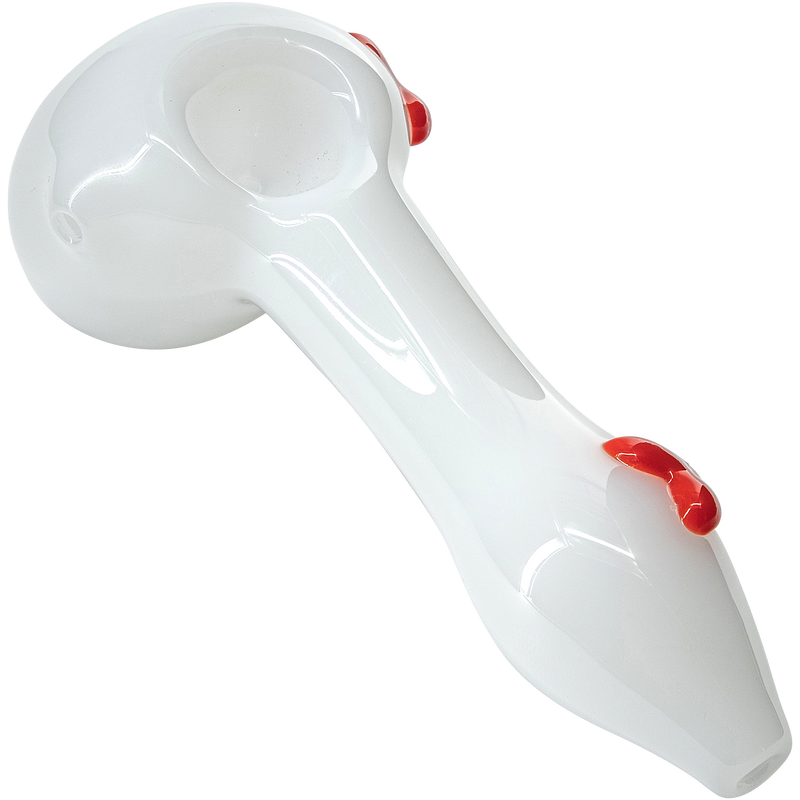 LA Pipes  Drooping Hearts Solid White Drooper Spoon LA Pipes