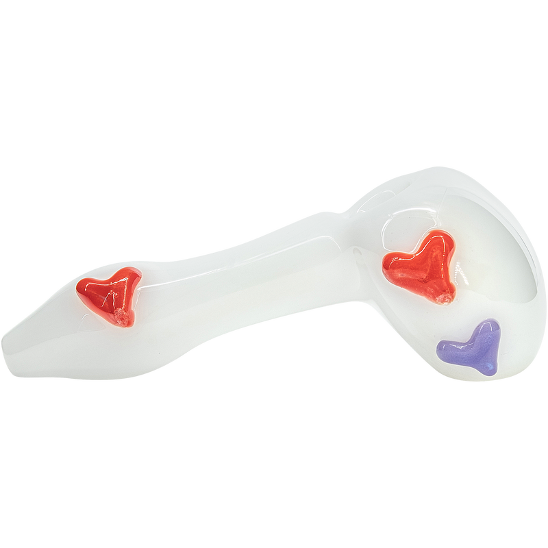 LA Pipes  Drooping Hearts Solid White Drooper Spoon LA Pipes