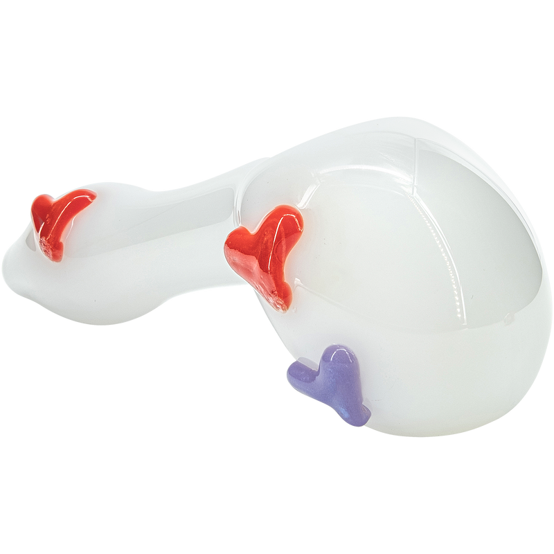 LA Pipes  Drooping Hearts Solid White Drooper Spoon LA Pipes