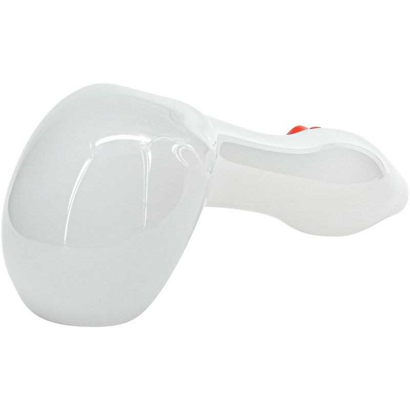 LA Pipes  Drooping Hearts Solid White Drooper Spoon LA Pipes