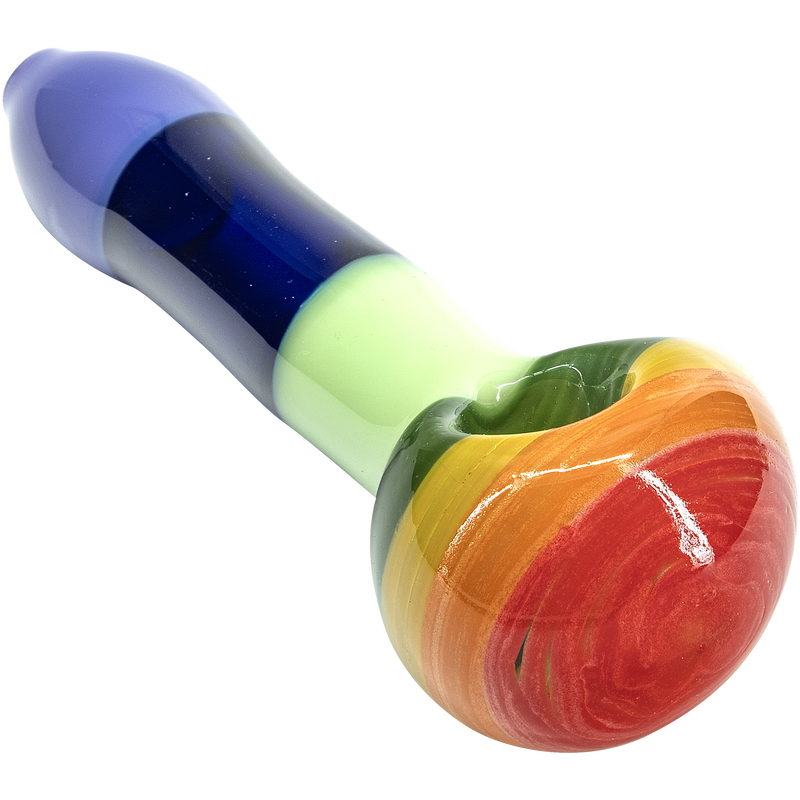 LA Pipes  Hard Candy Rainbow Colored Spoon Glass Pipe LA Pipes