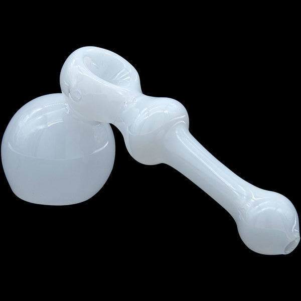 LA Pipes  Ivory Hammer Glass Hammer Bubbler Pipe LA Pipes