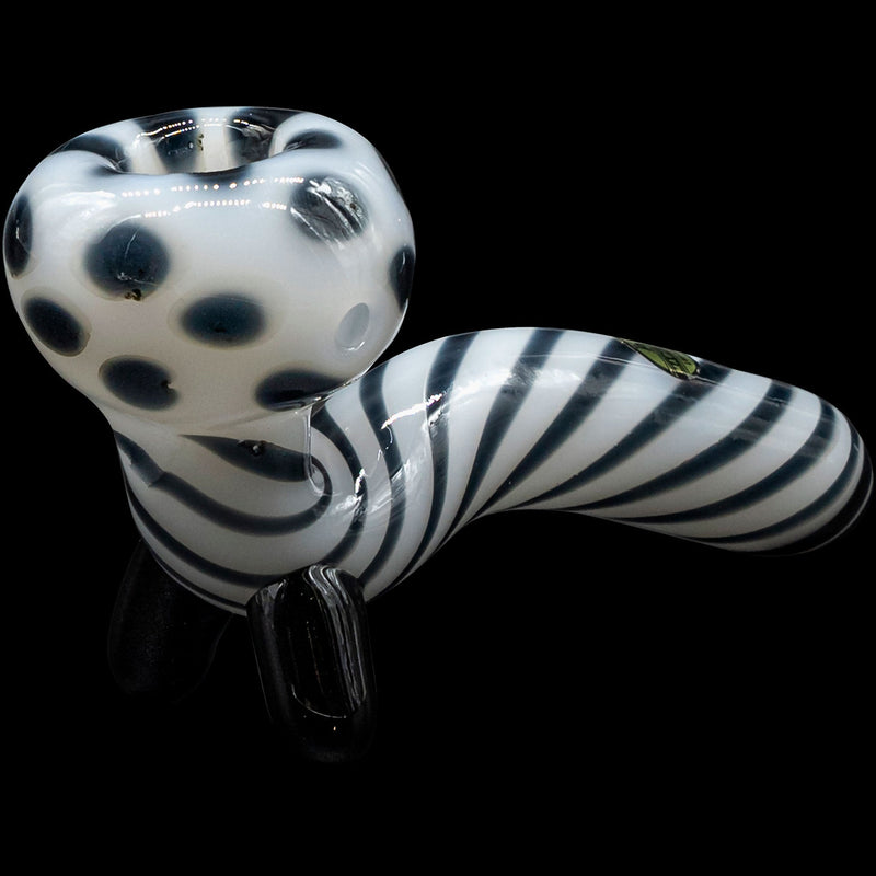 LA Pipes  Ivory Locks Bone White Sitting Sherlock Glass Pipe LA Pipes