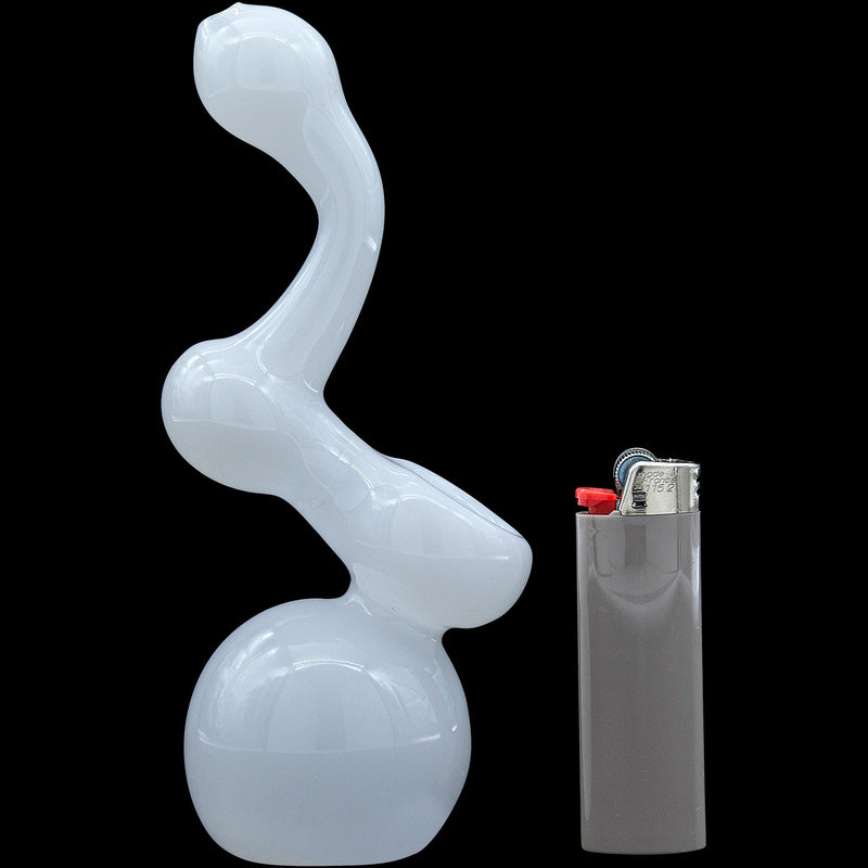 LA Pipes  Ivory Sherlock Glass Sherlock Bubbler Pipe LA Pipes