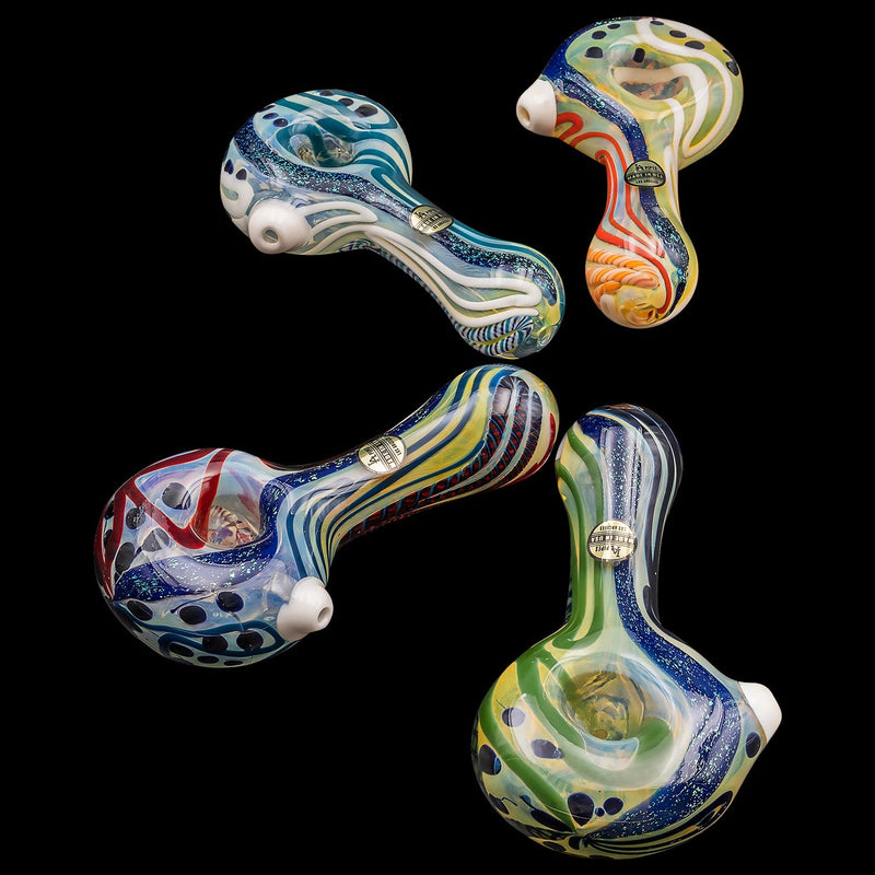 LA Pipes  Pancake Dichroic Color-Changing Spoon Glass Pipe LA Pipes