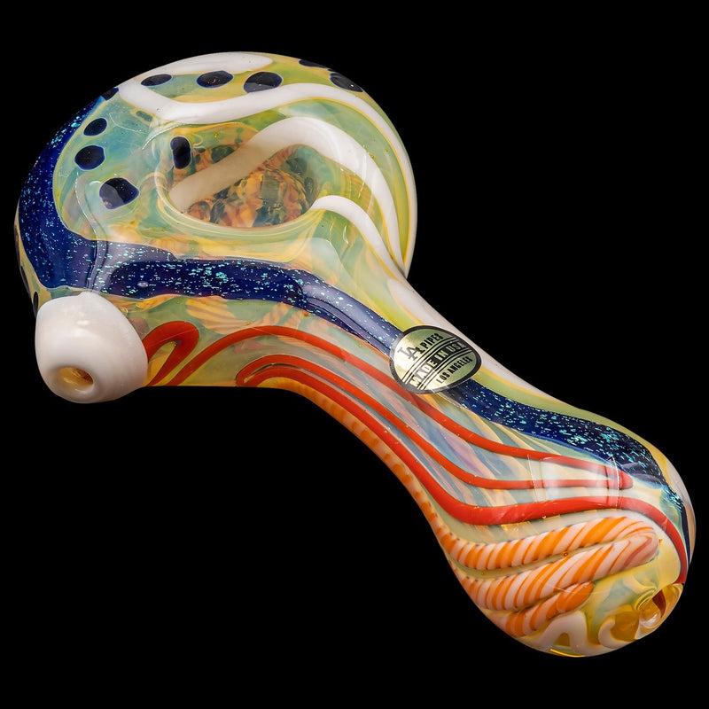 LA Pipes  Pancake Dichroic Color-Changing Spoon Glass Pipe LA Pipes