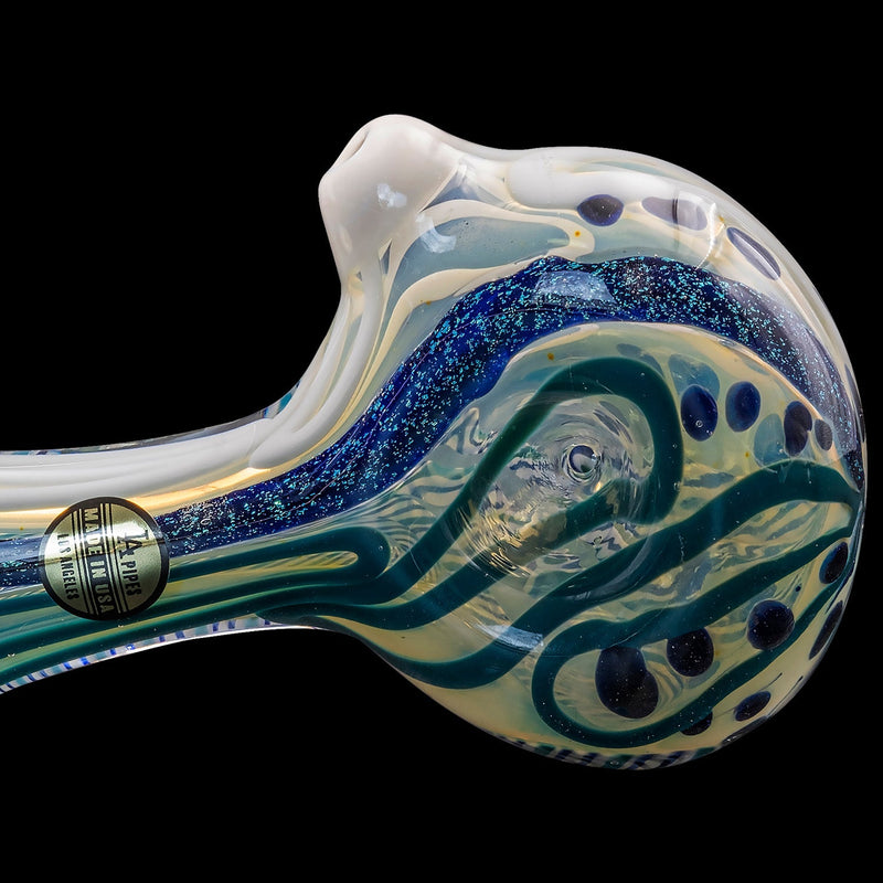 LA Pipes  Pancake Dichroic Color-Changing Spoon Glass Pipe LA Pipes