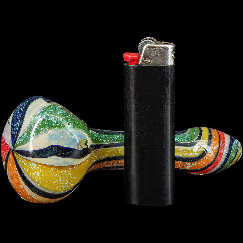 LA Pipes  Rainbow Dichroic Glass Spoon Pipe LA Pipes