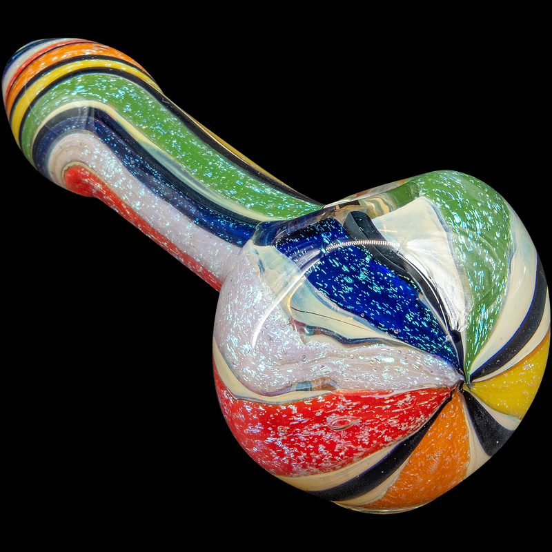 LA Pipes  Rainbow Dichroic Glass Spoon Pipe LA Pipes