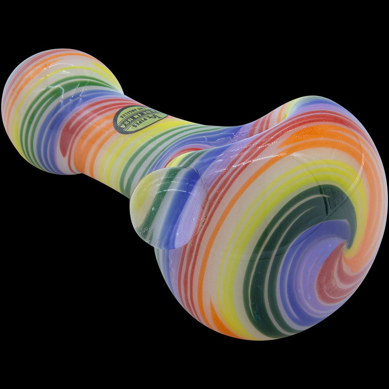 LA Pipes  Rainbow Spirals White Glass Pipe LA Pipes