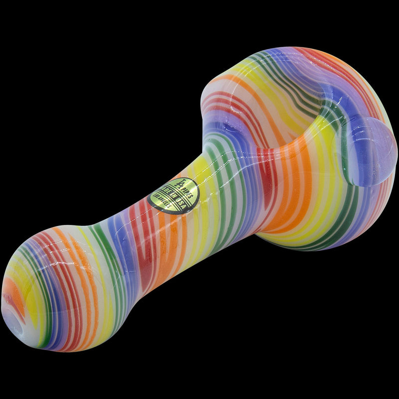 LA Pipes  Rainbow Spirals White Glass Pipe LA Pipes