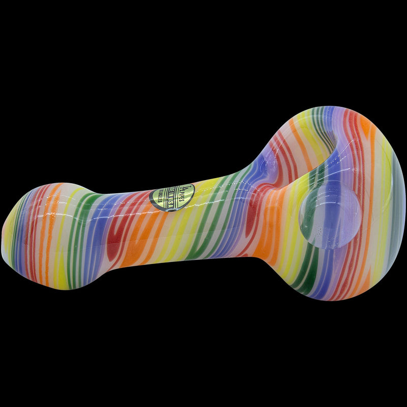 LA Pipes  Rainbow Spirals White Glass Pipe LA Pipes