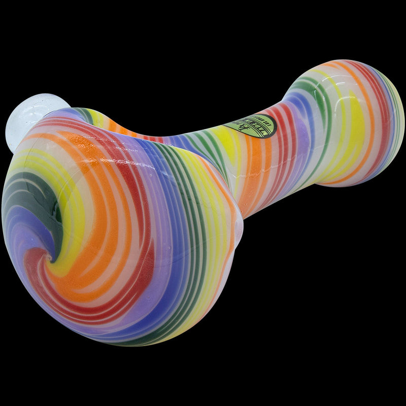 LA Pipes  Rainbow Spirals White Glass Pipe LA Pipes