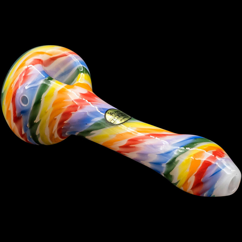 LA Pipes  Rainbow Tie-Dye Glass Spoon Pipe on White LA Pipes