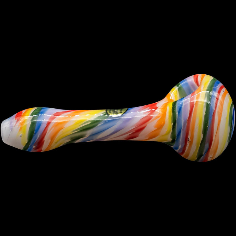 LA Pipes  Rainbow Tie-Dye Glass Spoon Pipe on White LA Pipes