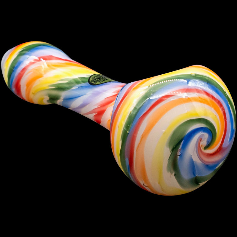 LA Pipes  Rainbow Tie-Dye Glass Spoon Pipe on White LA Pipes