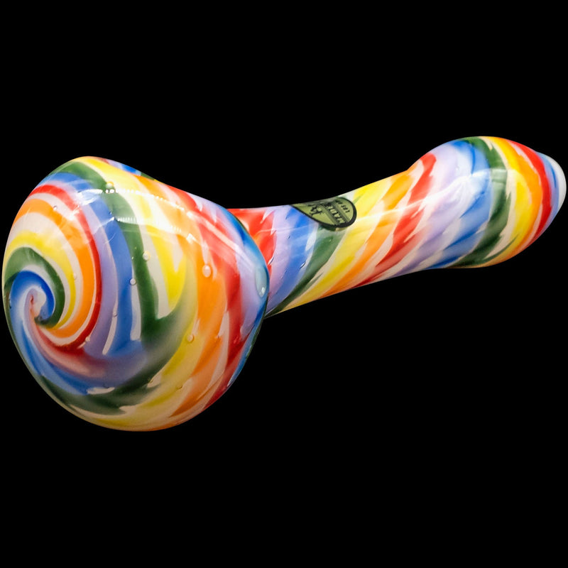 LA Pipes  Rainbow Tie-Dye Glass Spoon Pipe on White LA Pipes