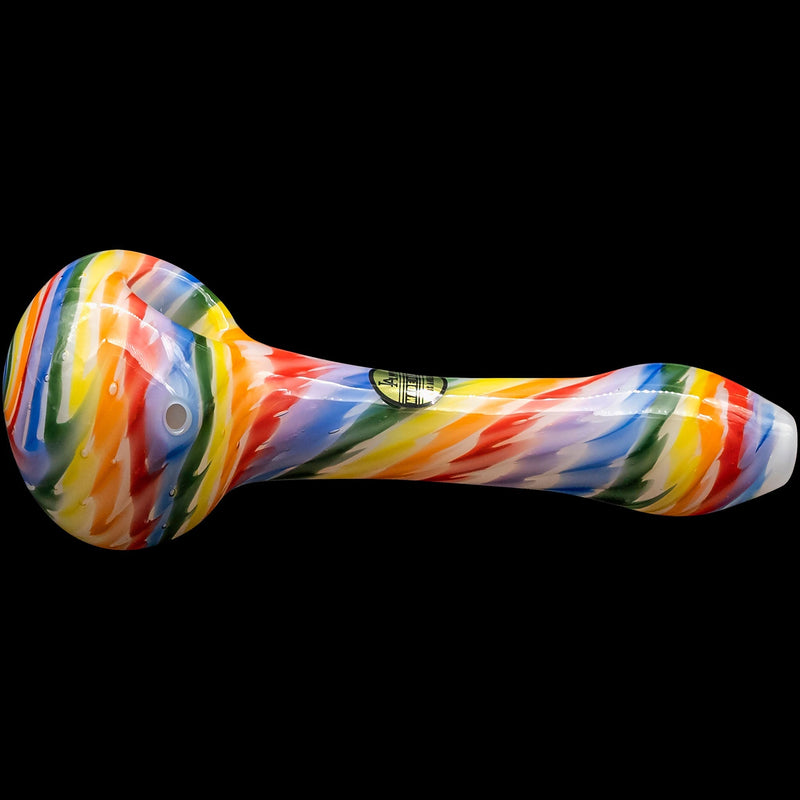 LA Pipes  Rainbow Tie-Dye Glass Spoon Pipe on White LA Pipes