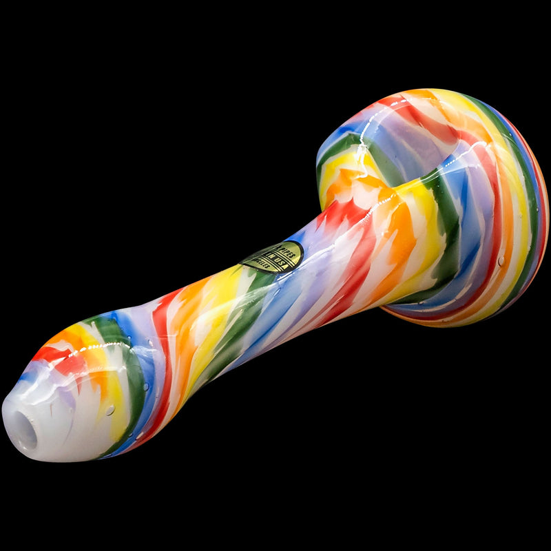 LA Pipes  Rainbow Tie-Dye Glass Spoon Pipe on White LA Pipes