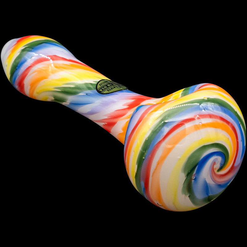 LA Pipes  Rainbow Tie-Dye Glass Spoon Pipe on White LA Pipes