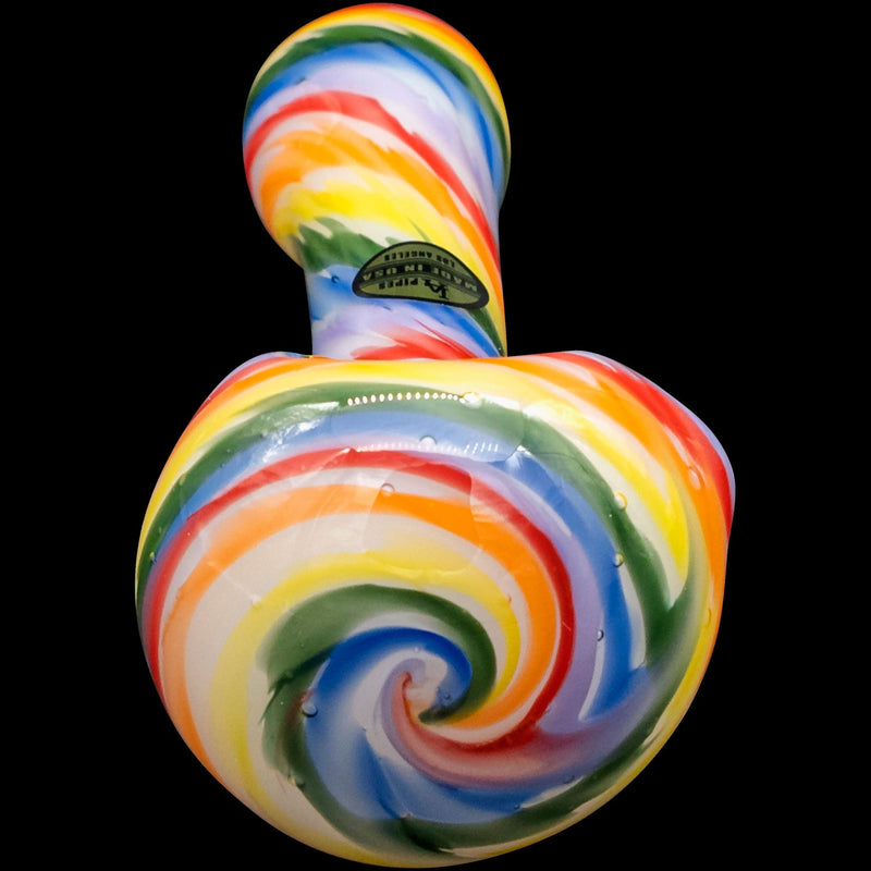 LA Pipes  Rainbow Tie-Dye Glass Spoon Pipe on White LA Pipes