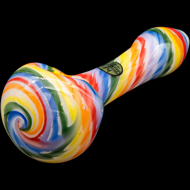 LA Pipes  Rainbow Tie-Dye Glass Spoon Pipe on White LA Pipes