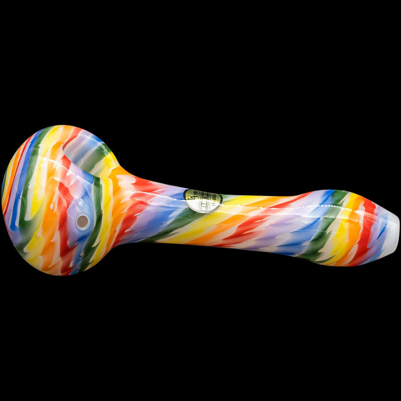 LA Pipes  Rainbow Tie-Dye Glass Spoon Pipe on White LA Pipes