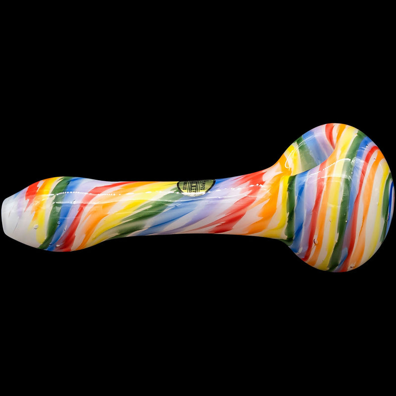 LA Pipes  Rainbow Tie-Dye Glass Spoon Pipe on White LA Pipes