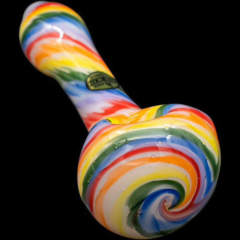 LA Pipes  Rainbow Tie-Dye Glass Spoon Pipe on White LA Pipes