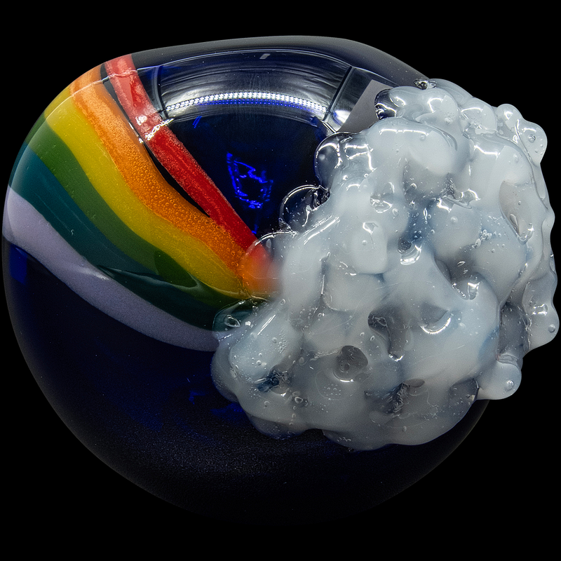 LA Pipes  Rainbows n Clouds Cobalt Blue Glass Pipe LA Pipes