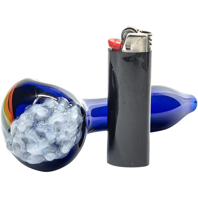 LA Pipes  Rainbows n Clouds Cobalt Blue Glass Pipe LA Pipes