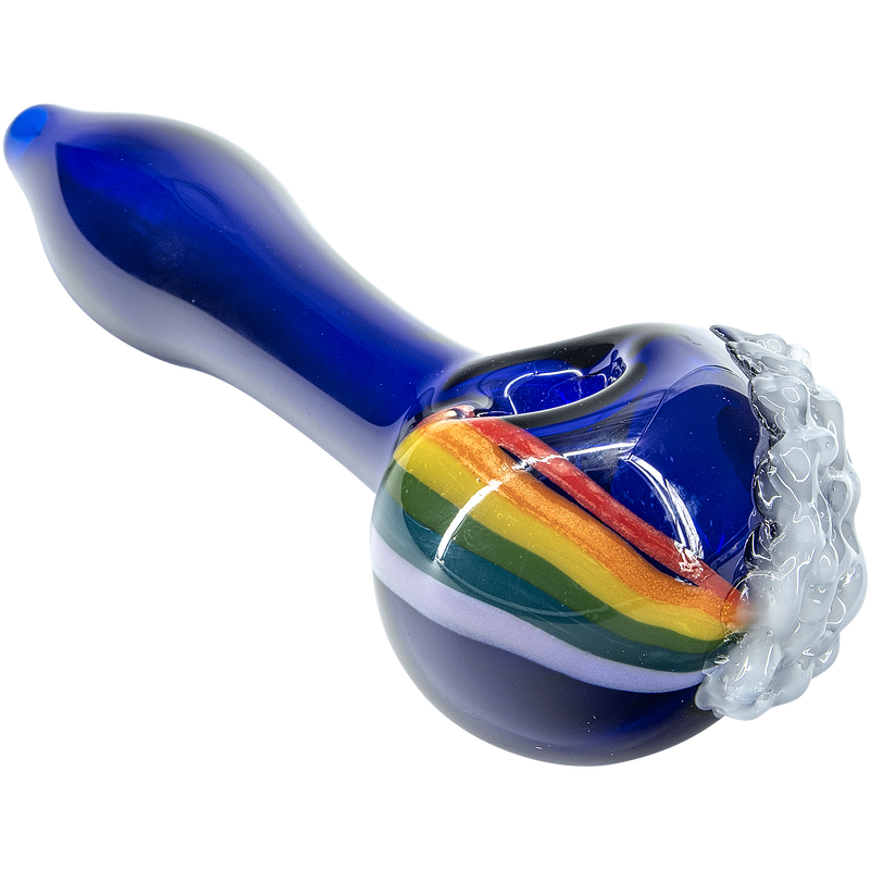 LA Pipes  Rainbows n Clouds Cobalt Blue Glass Pipe LA Pipes