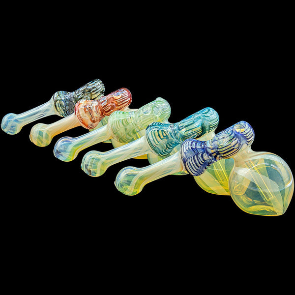 LA Pipes  Raked Hammer Fumed Hammer Bubbler Pipe (Various Colors) LA Pipes