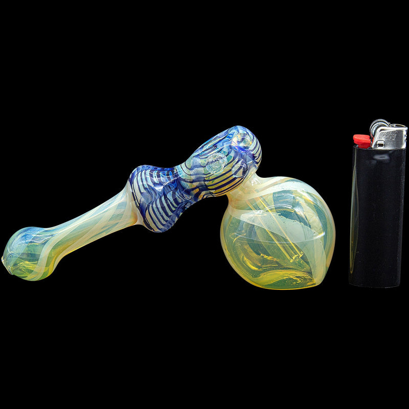 LA Pipes  Raked Hammer Fumed Hammer Bubbler Pipe (Various Colors) LA Pipes