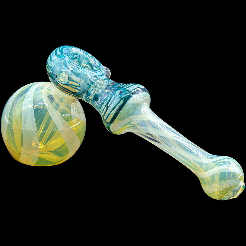 LA Pipes  Raked Hammer Fumed Hammer Bubbler Pipe (Various Colors) LA Pipes