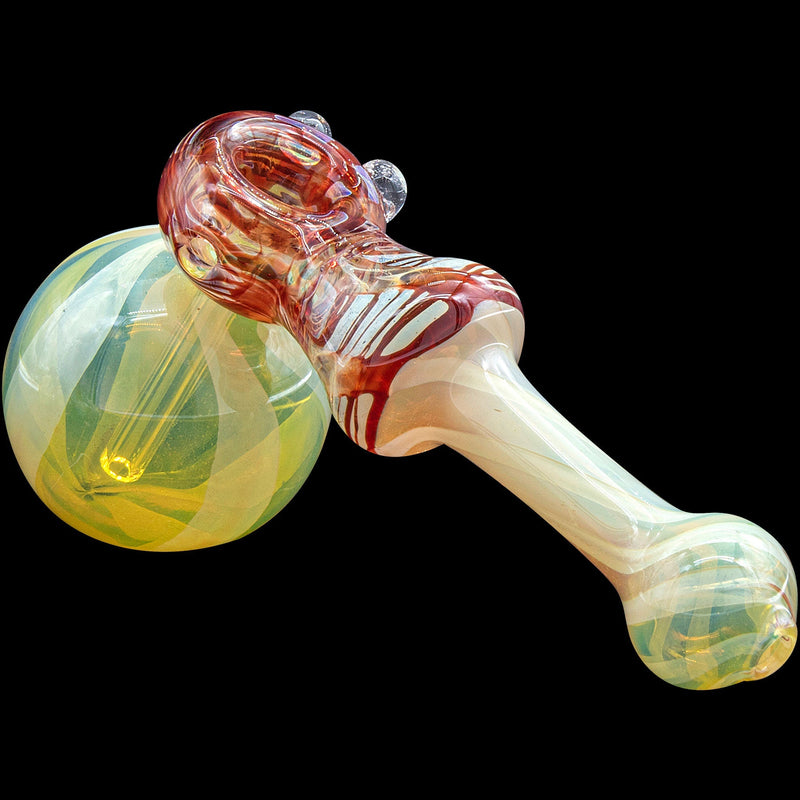 LA Pipes  Raked Hammer Fumed Hammer Bubbler Pipe (Various Colors) LA Pipes