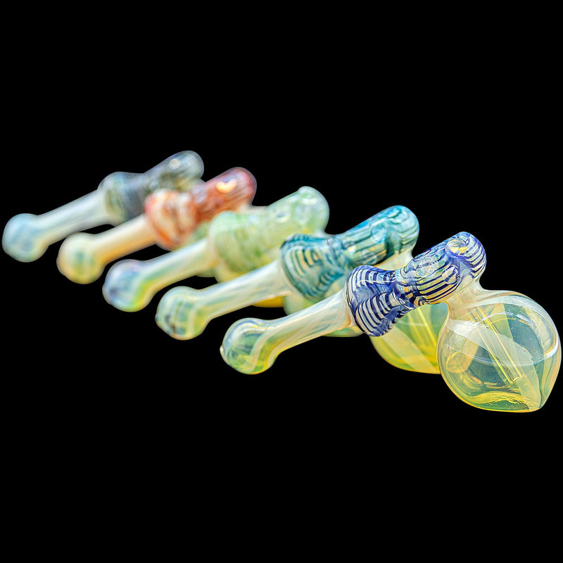 LA Pipes  Raked Hammer Fumed Hammer Bubbler Pipe (Various Colors) LA Pipes