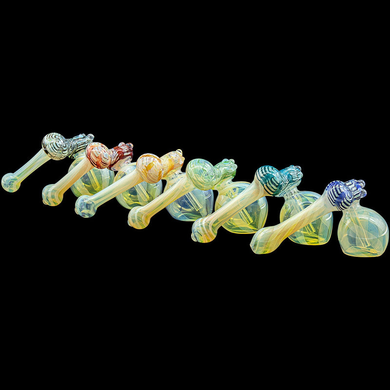 LA Pipes  Raked Sidecar Fumed Sidecar Bubbler Pipe (Various Colors) LA Pipes