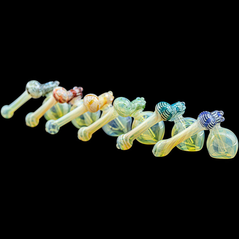 LA Pipes  Raked Sidecar Fumed Sidecar Bubbler Pipe (Various Colors) LA Pipes