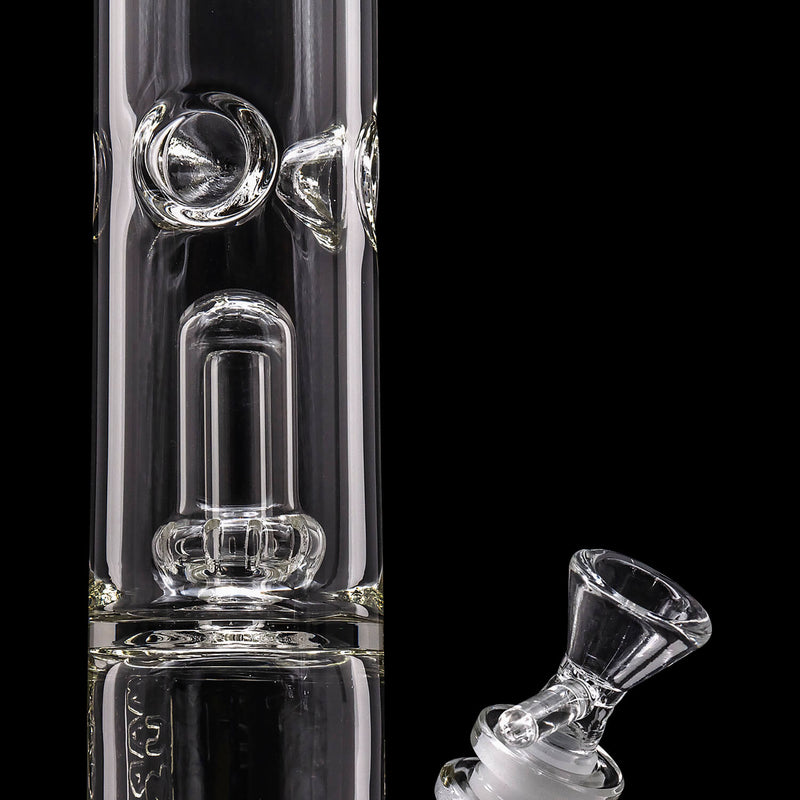 LA Pipes  Smoke Stack Thick Glass Straight Showerhead Perc Bong LA Pipes