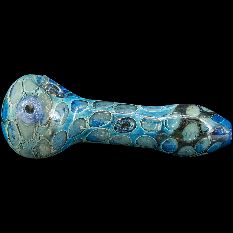 LA Pipes  Speckeled Moon Silver Fumed Cobalt Spoon Pipe LA Pipes