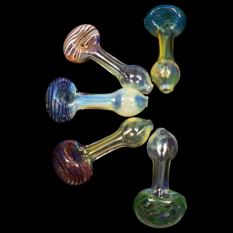 LA Pipes  Spiral-Head Color Changing Glass Spoon Pipe LA Pipes