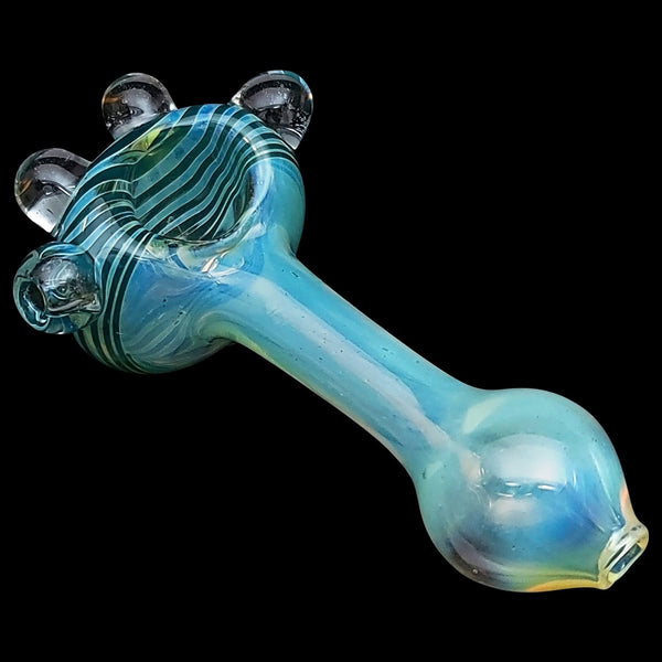 LA Pipes  Spiral Marble Head Glass Spoon Pipe LA Pipes